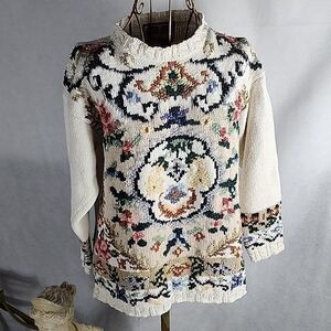 Vintage 90's Tapestry Crystal - Kobe Floral Knit Sweater